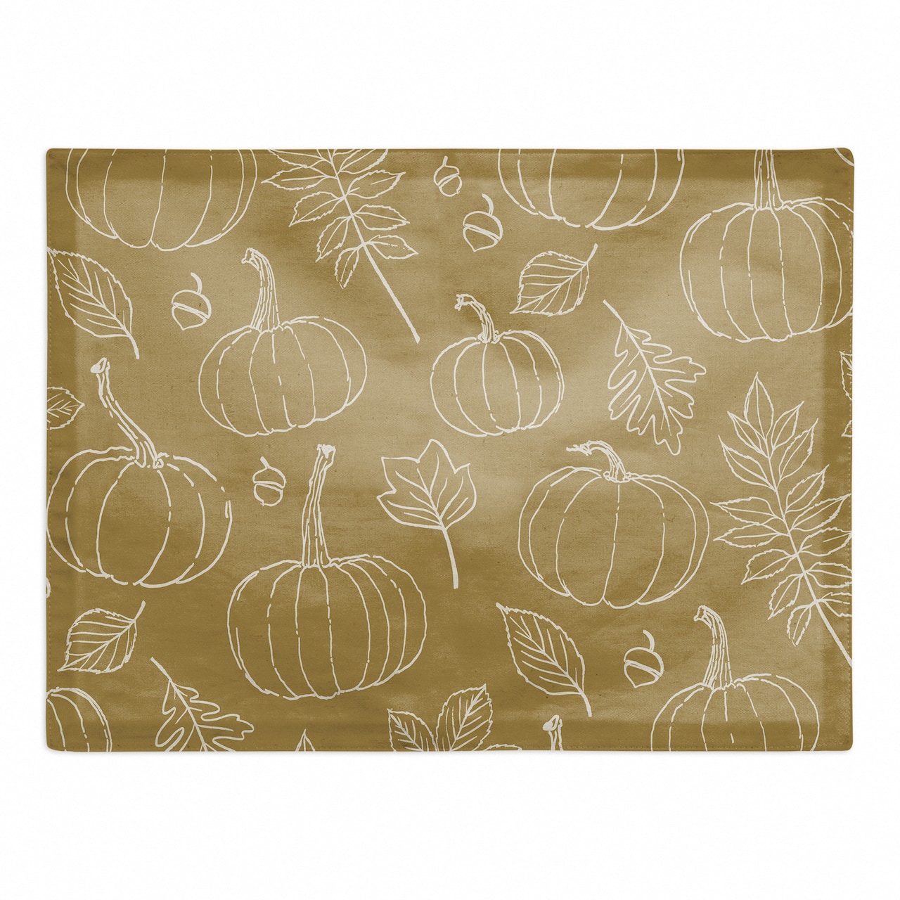 Mustard Yellow Fall Pattern Cotton Twill Placemat